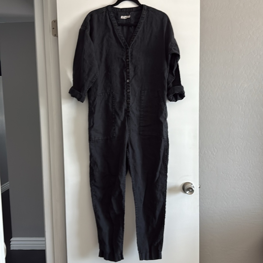 outerknown retrograde jumpsuit 100% linen jumpsuit